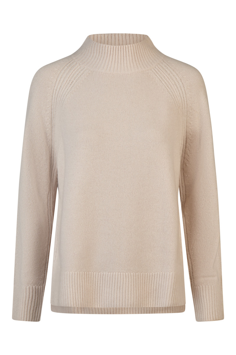 Damen Mock Neck Pullover Cashmere