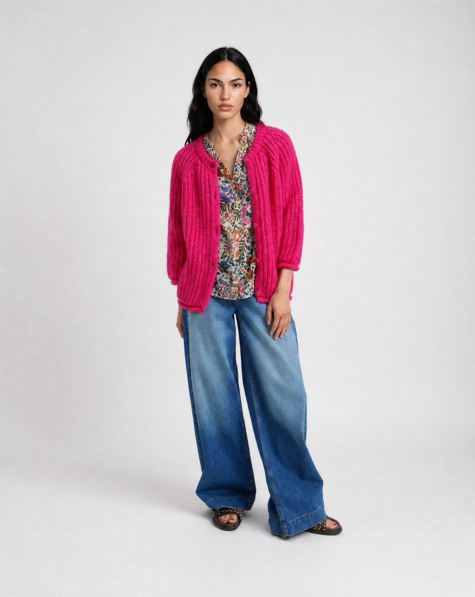 Damen Cardigan Hairy