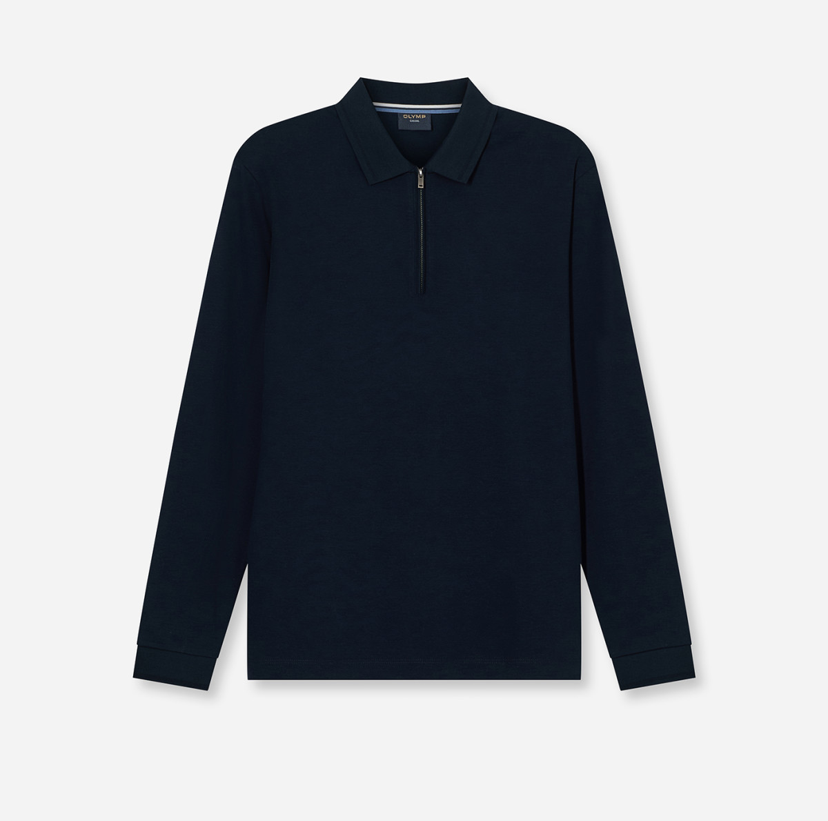 Herren Langarm-Poloshirt mit Reißverschluss