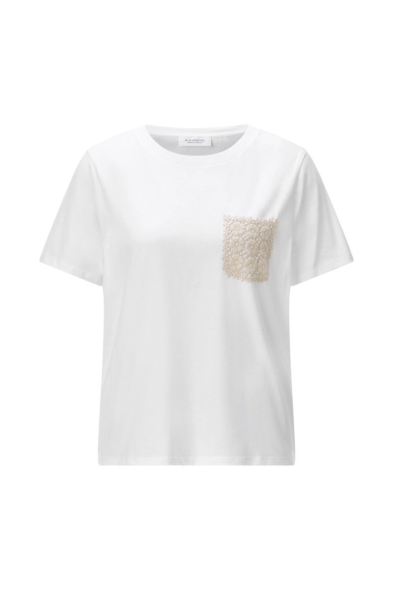 Damen T-Shirt Mit Häkel-Tasche
