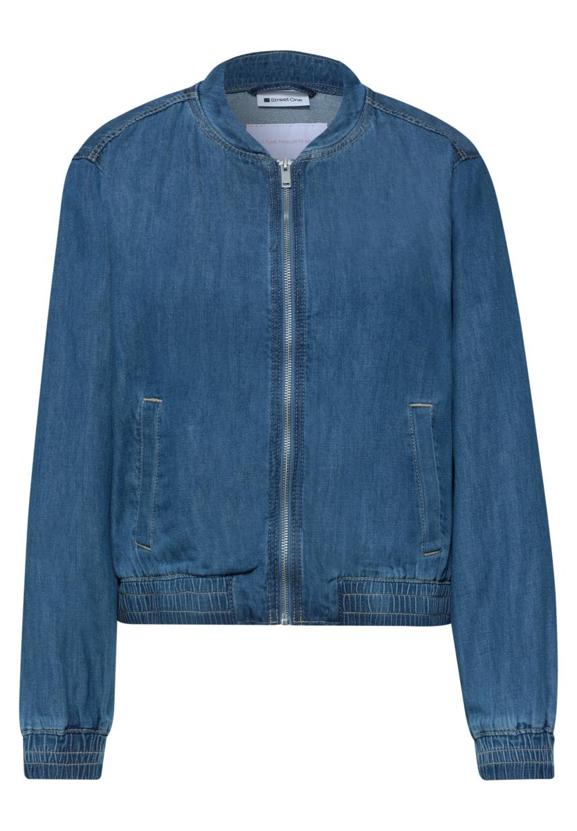 Damen Blousonjacke Denim-Look