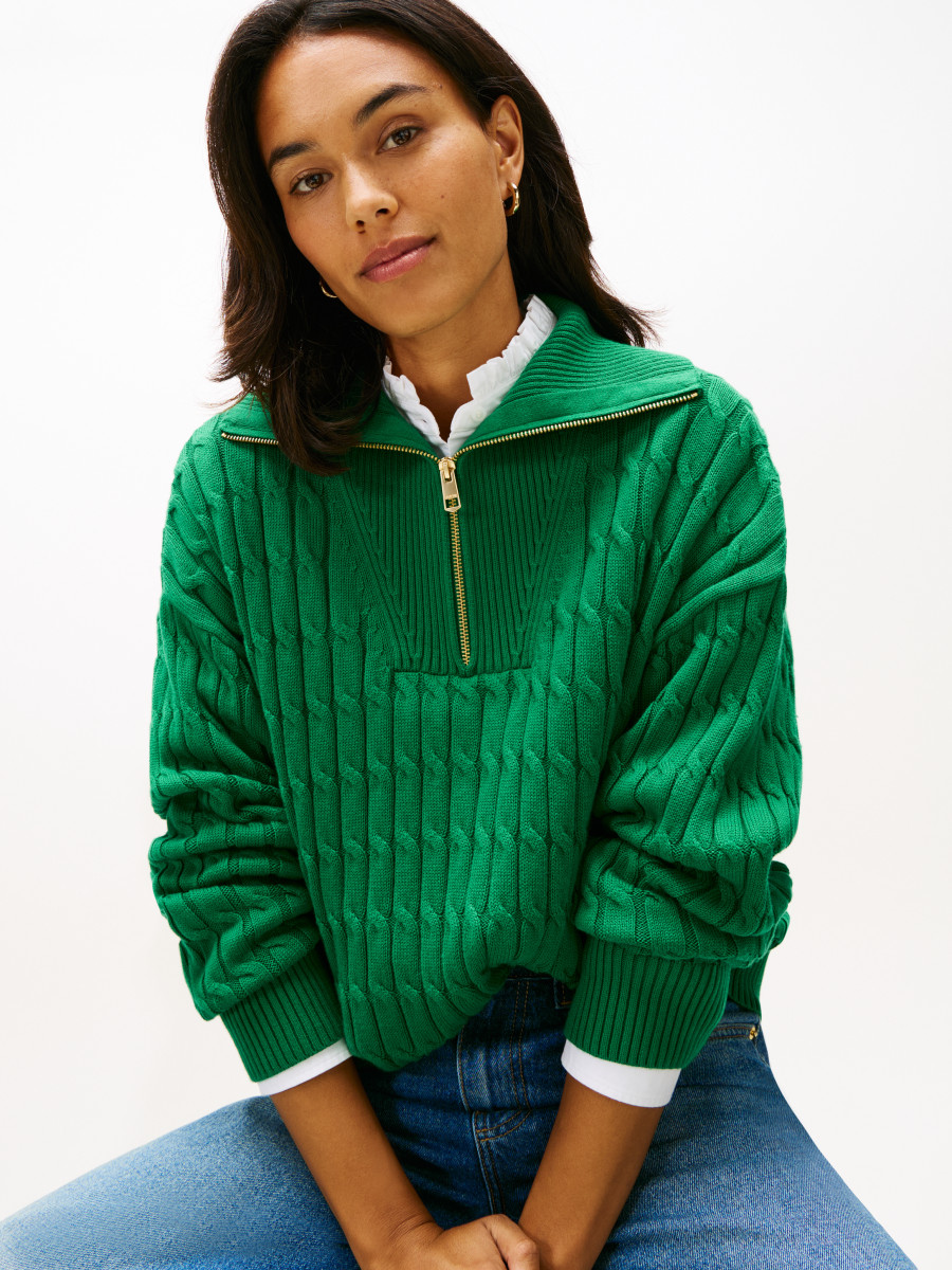 Damen Sweatshirt Cable Mid