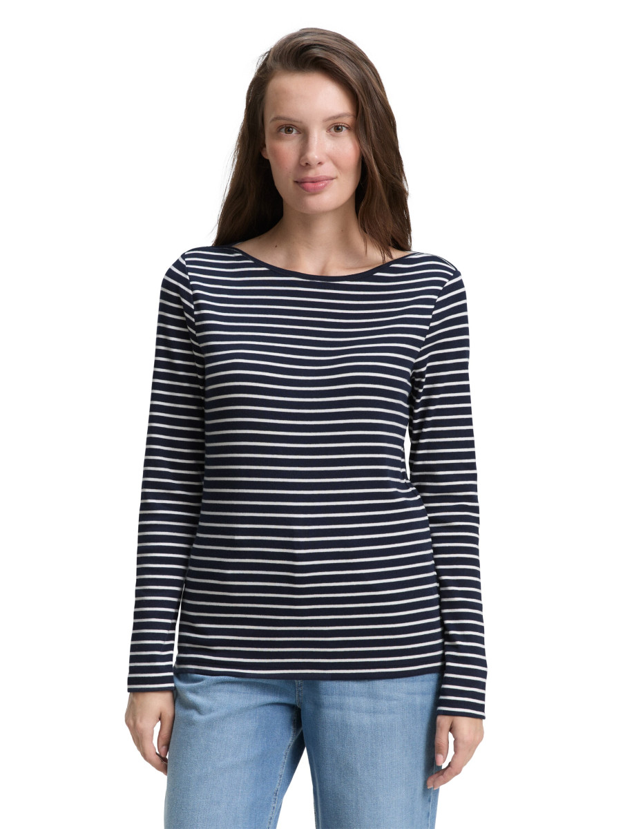 Damen Langarmshirt mit Streifenmuster