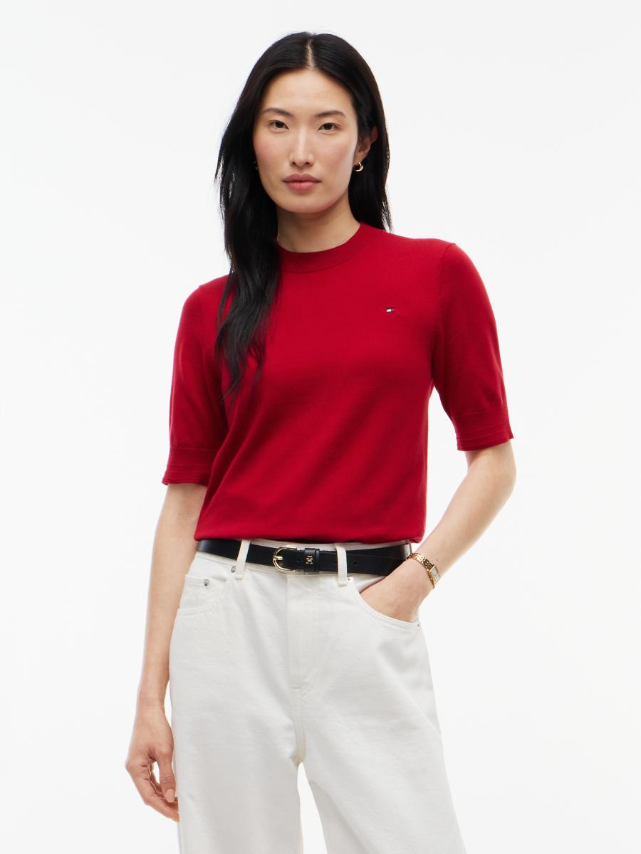 Damen Kurzarm-Pullover
