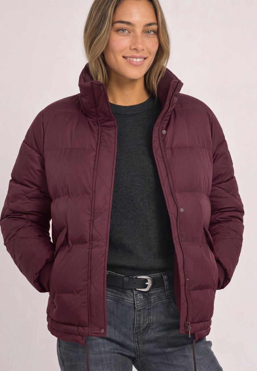 Damen Steppjacke Mit Stehkragen Und Tunnelzug