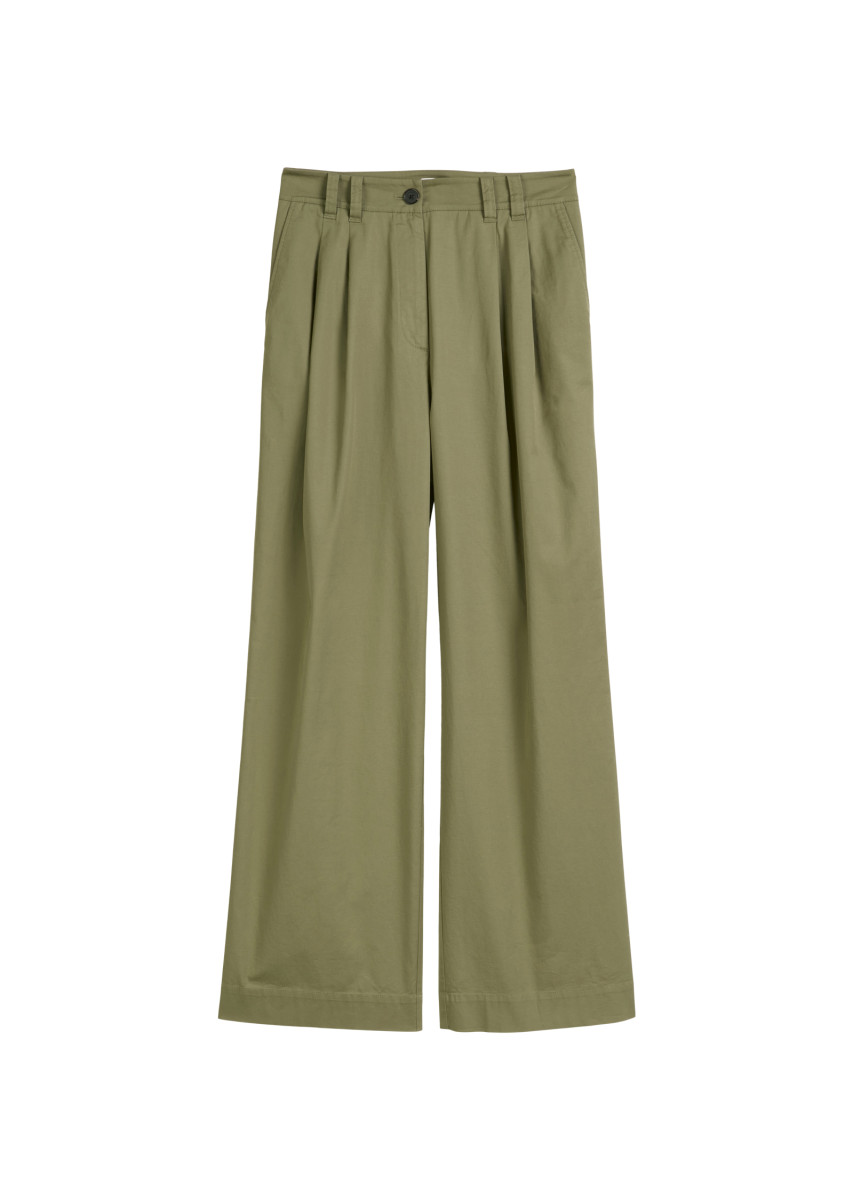 Damen Bundfaltenhose Wide Leg