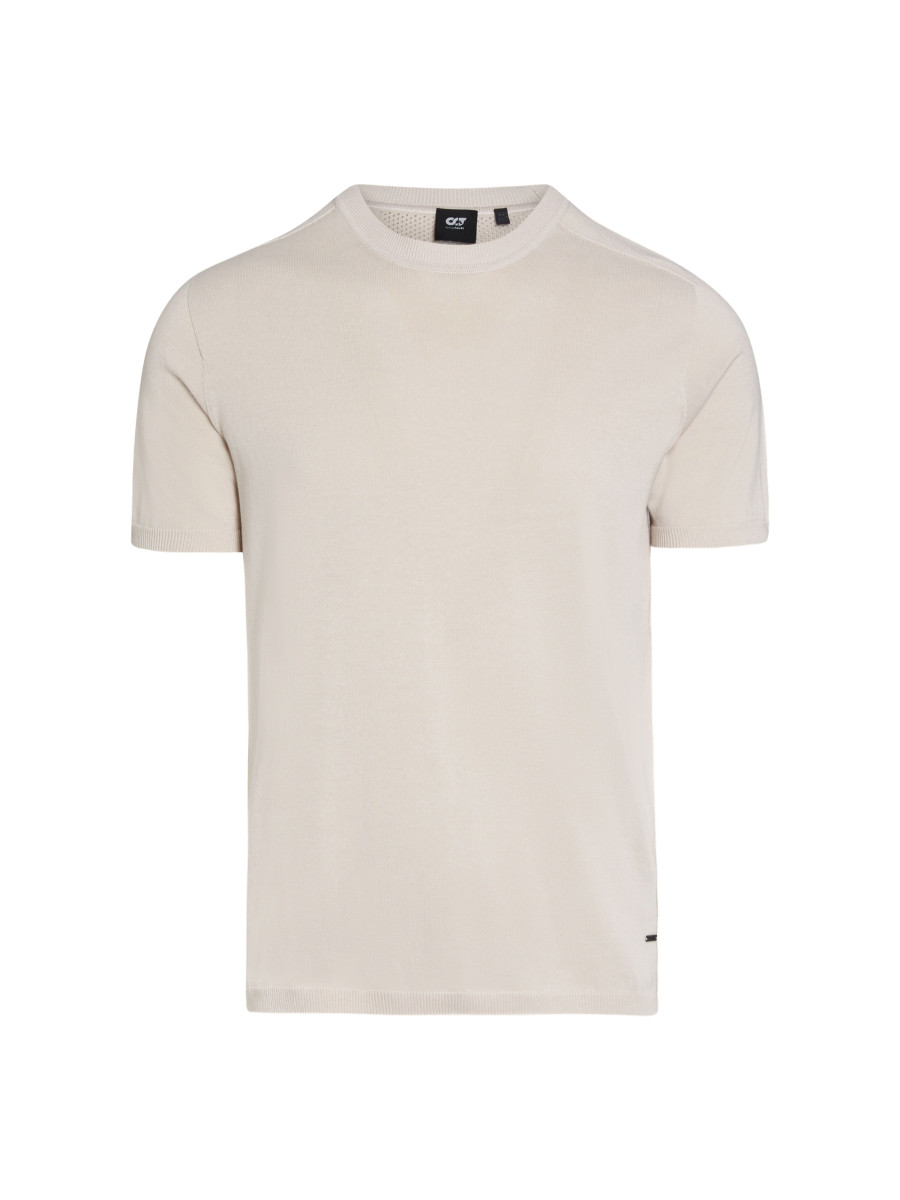 Herren Nahtloses 3D-Strick-T-Shirt aus Leinen-Baumwolle