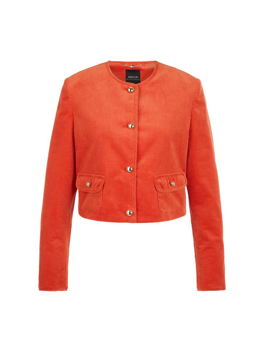 Damen Cordjacke mit Schmuckknöpfen