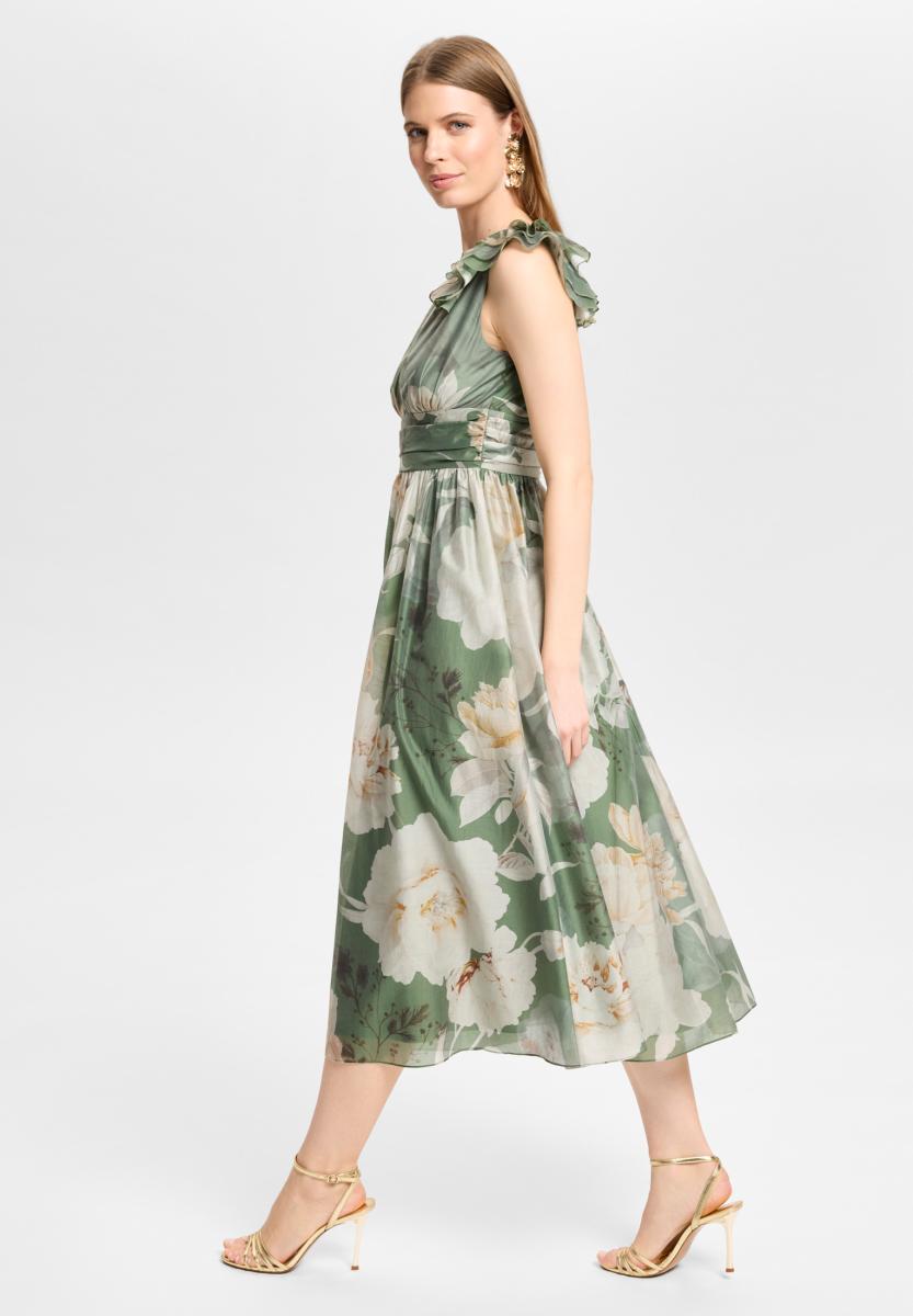 Cocktailkleid aus bedrucktem Lyocell