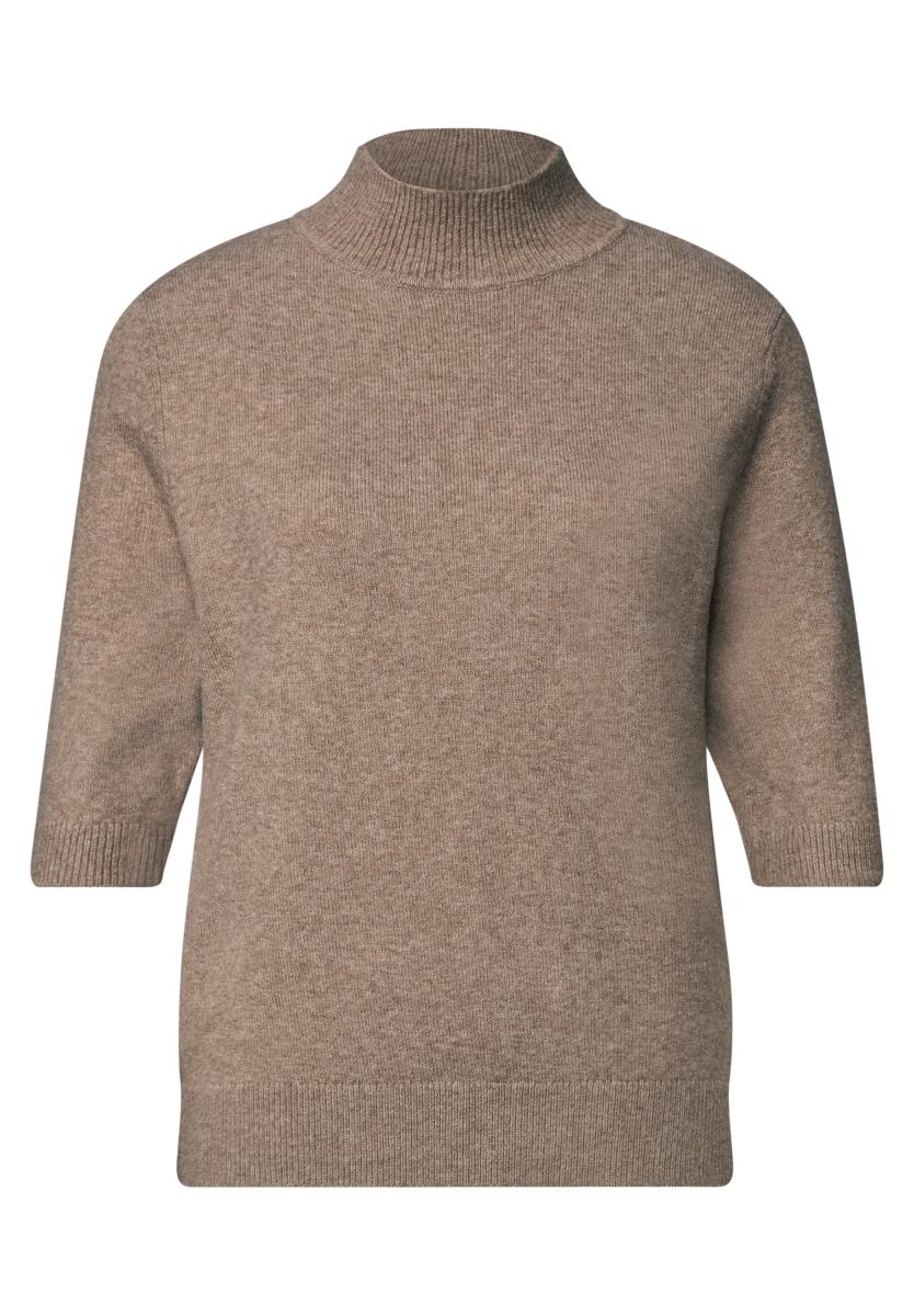 Damen Rollkragen-Pullover Mit Kurzen Ärmeln