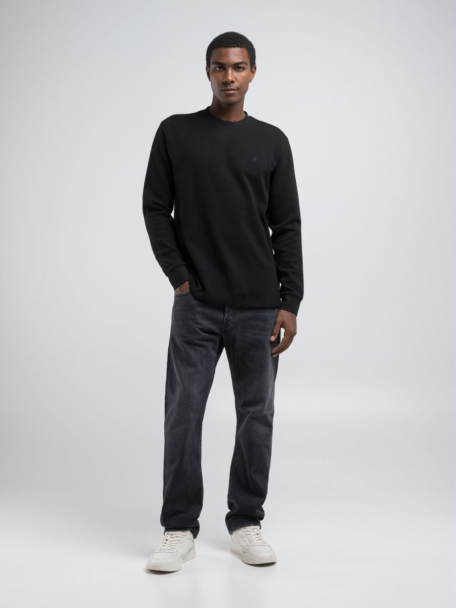 Herren Langarmshirt mit Struktur