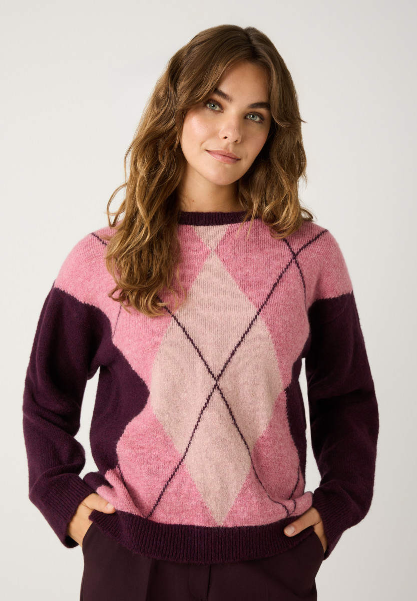 Damen Pullover mit Argyle-Muster