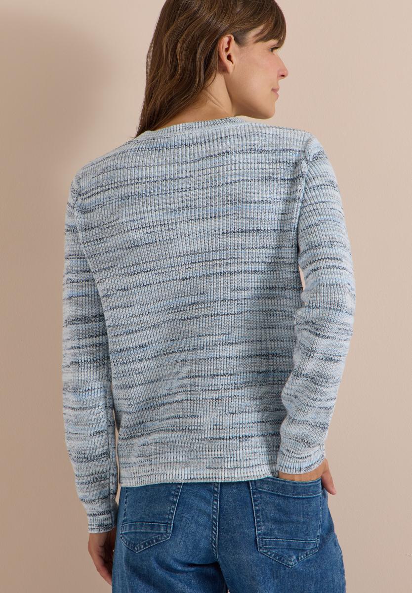 Damen Pullover mit Rundhals und Space-Dye-Optik