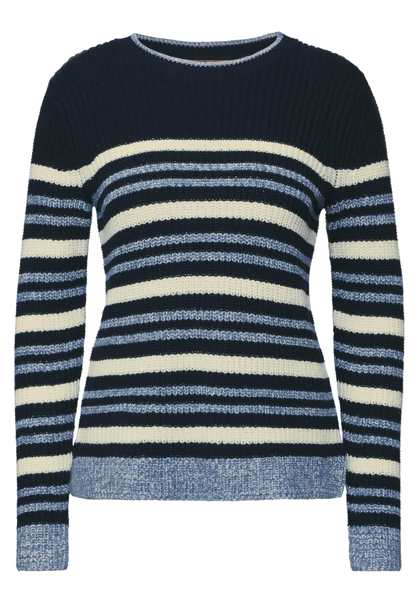 Damen Mouliné Pullover mit Streifen