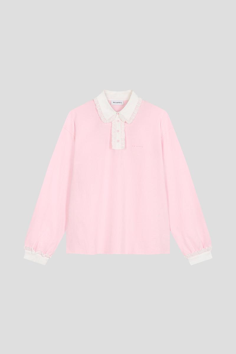 Damen Langarm-Poloshirt Jolina Lace