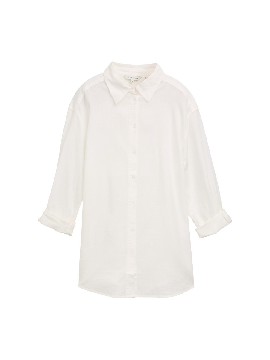Bluse mit Leinenanteil