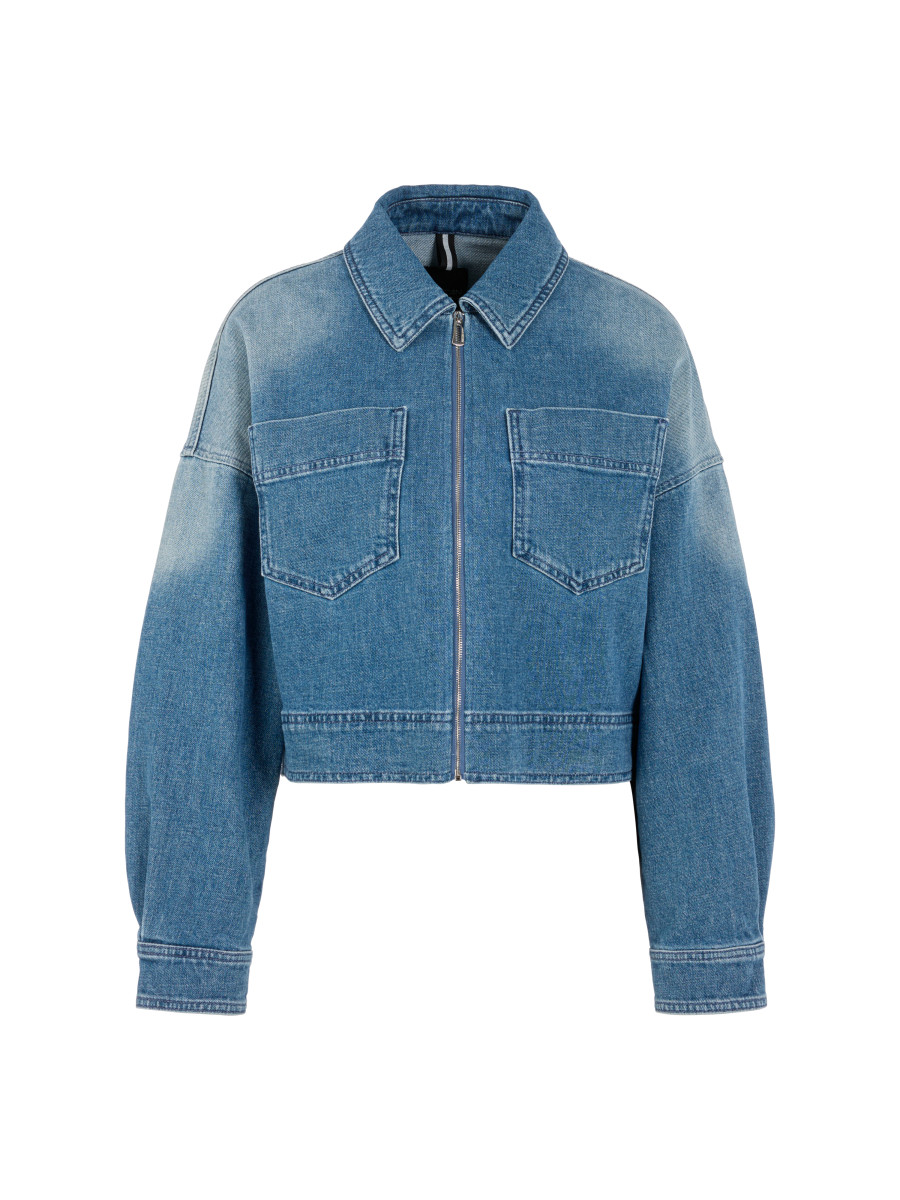 Damen Jeans-Jacke Mit Reißverschluss
