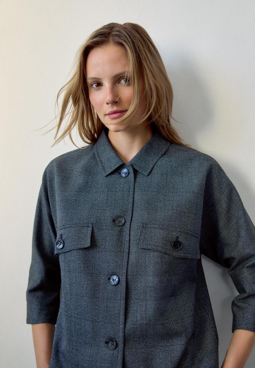 Karierte Blazerjacke