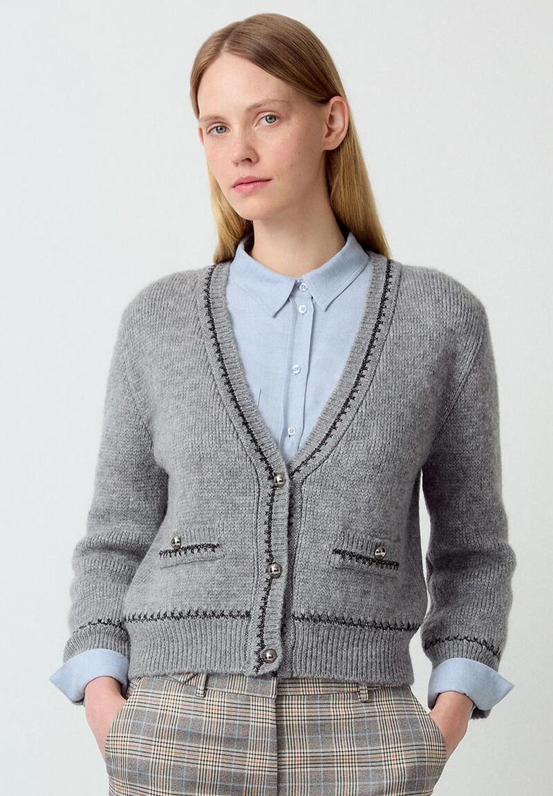 Damen Cardigan mit Lurex-Detail