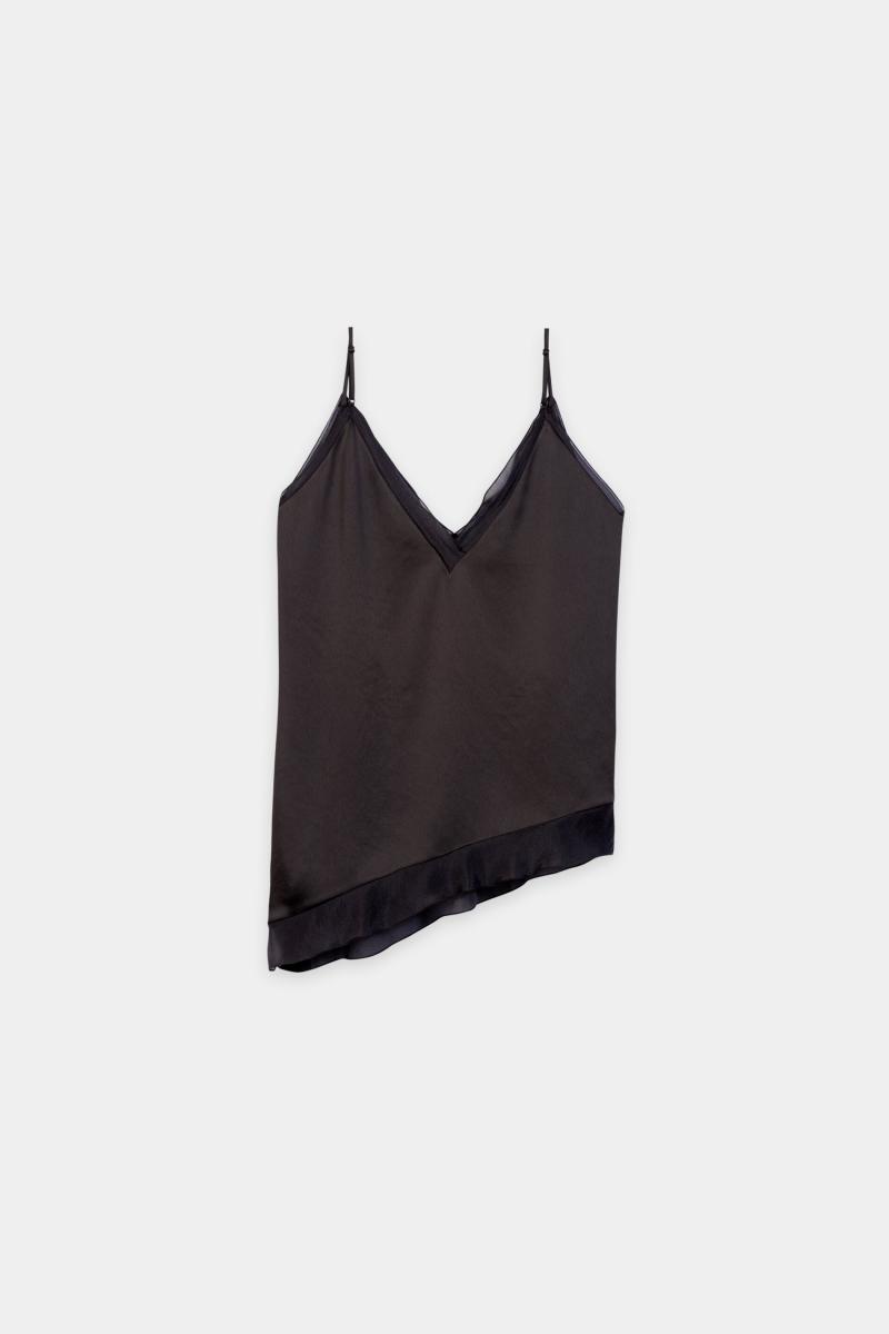 Damen Satin-Organza-Top