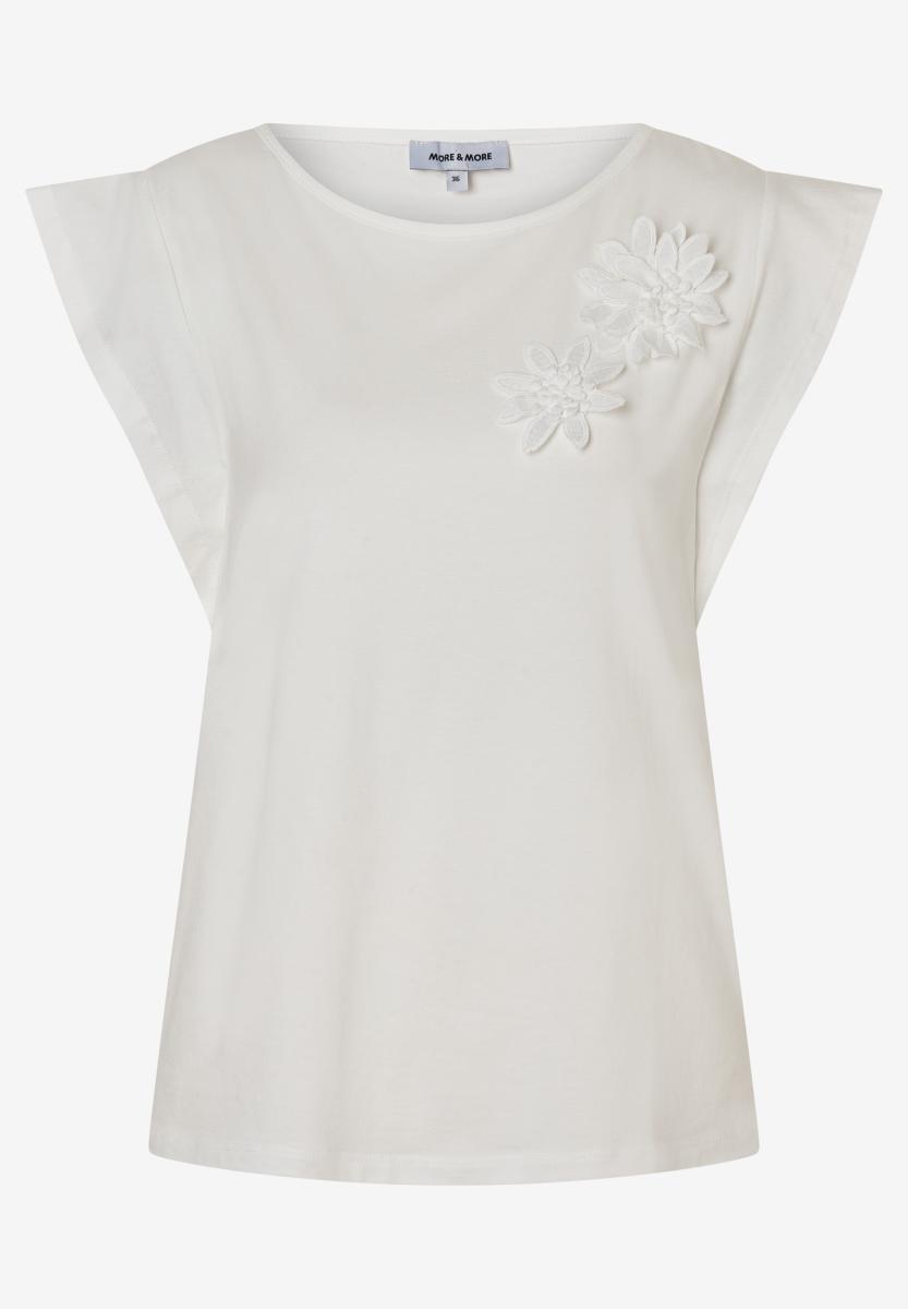 Damen T-Shirt mit Blüten-Applikation