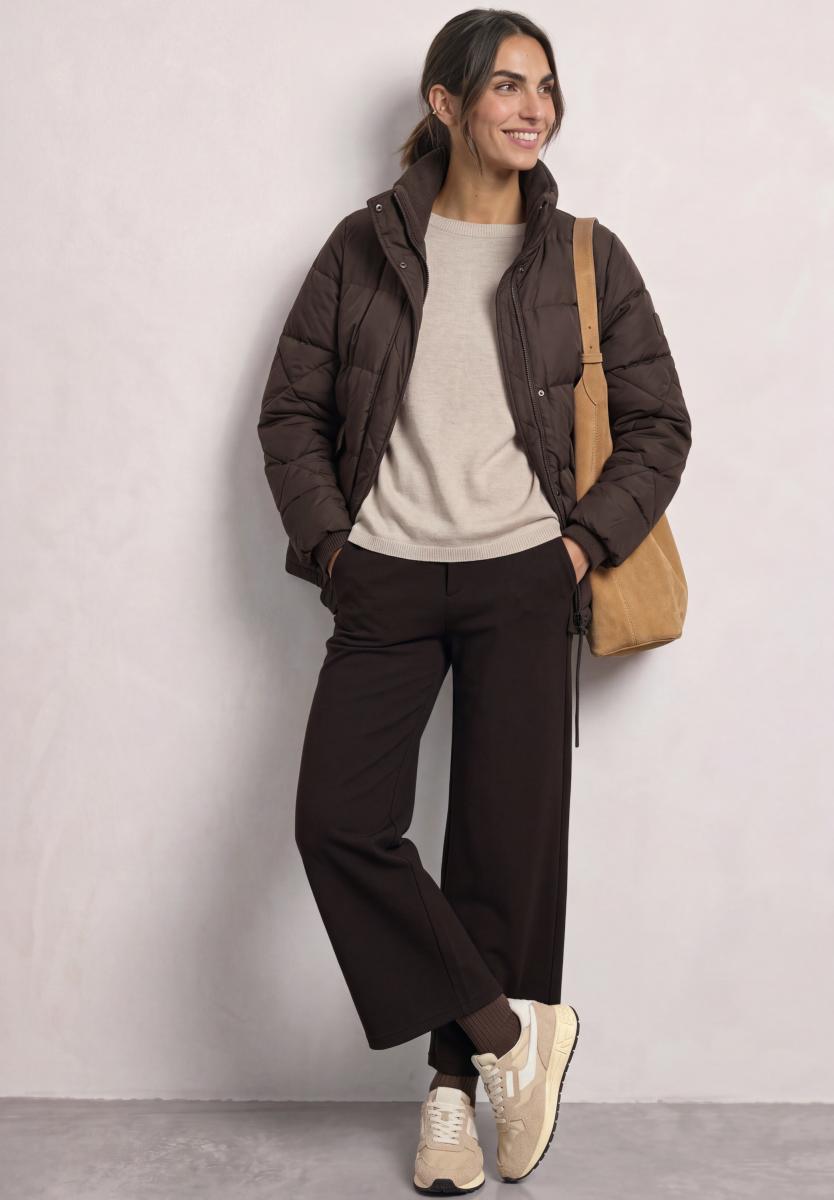 Damen Steppjacke Mit Stehkragen Und Tunnelzug