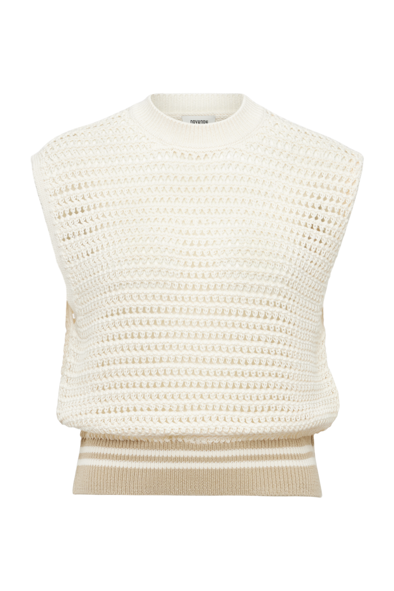 Damen Stricktop in Häckelstruktur