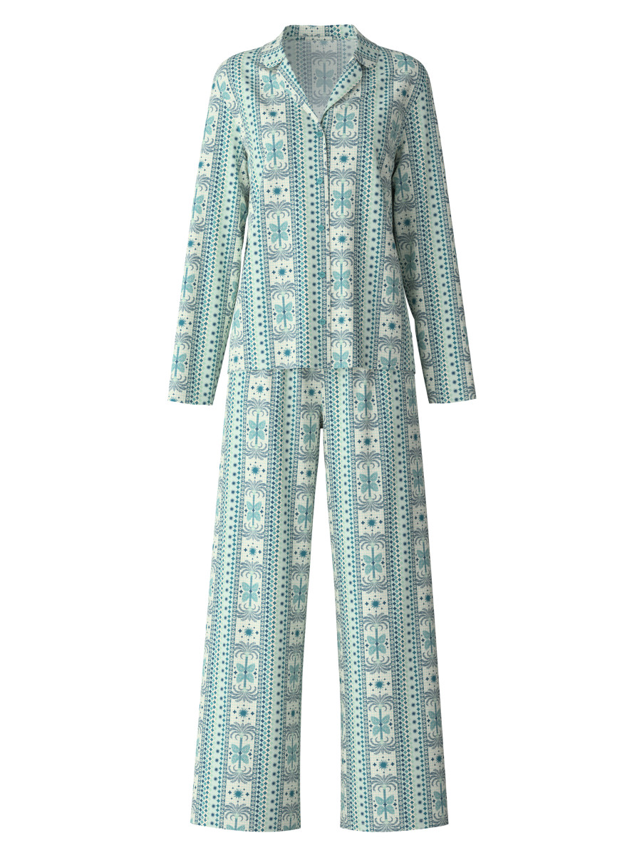 Damen Pyjama mit Allover-Print