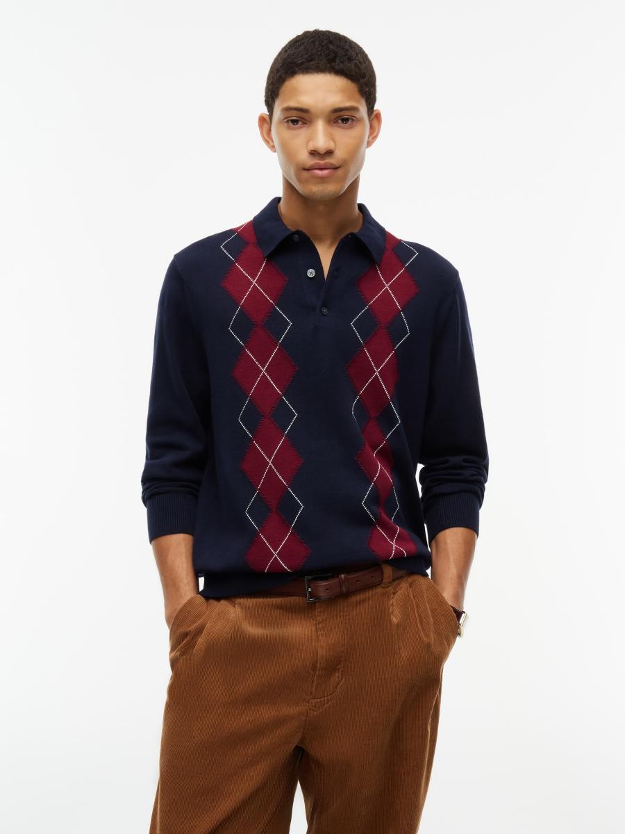 Herren Poloshirt Placed Argyle