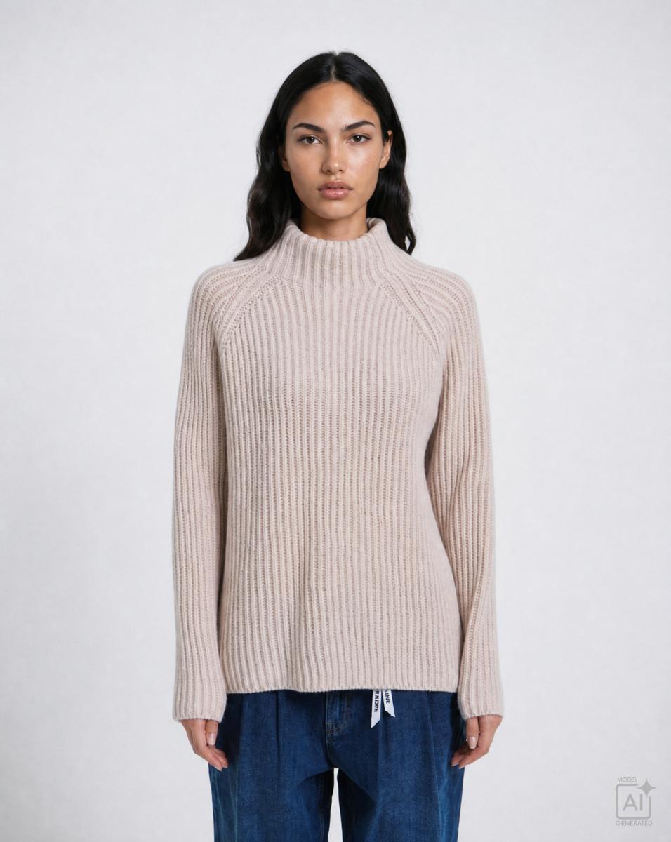 Damen Pullover High Collar