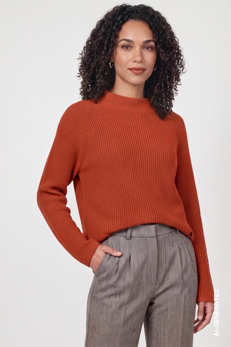 Damen Pullover mit Stehkragen