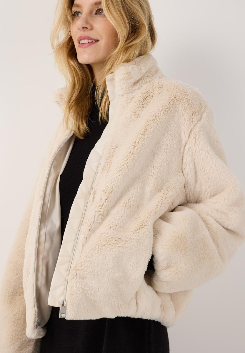 Damen Teddyjacke mit Stehkragen
