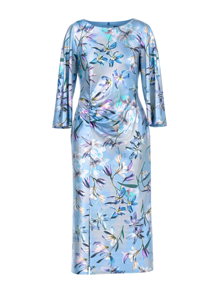 Midi-Kleid aus Seide mit Blumenprint