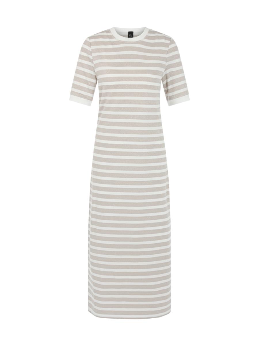 Zweilagiges Kleid mit Lurexringeln