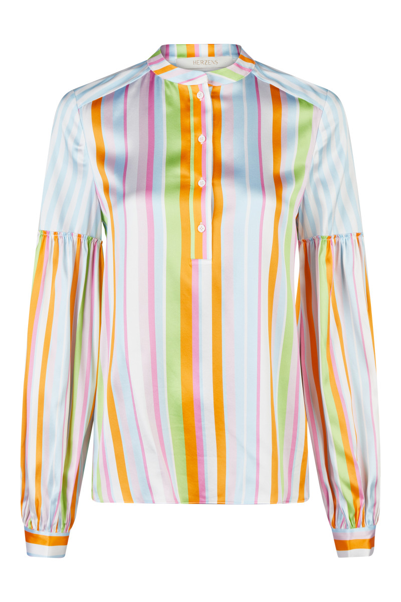 Seidenbluse im Streifenmuster