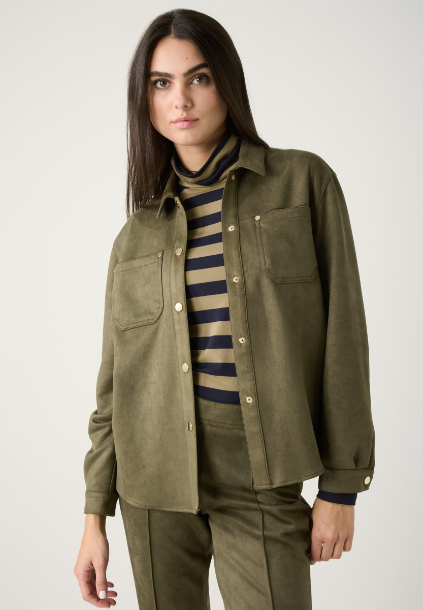 Damen Overshirt in Wildleder-Optik