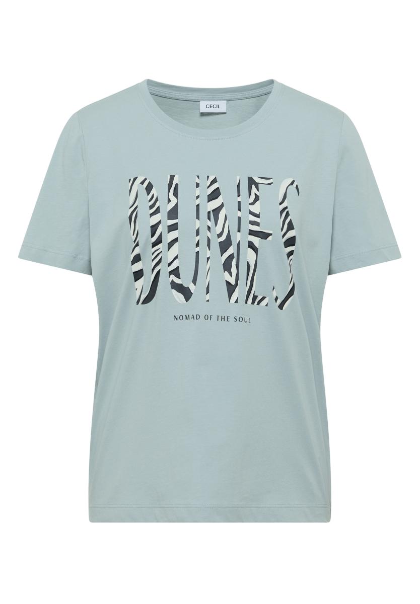 Damen T-Shirt Mit Rundhals Und Frontprint