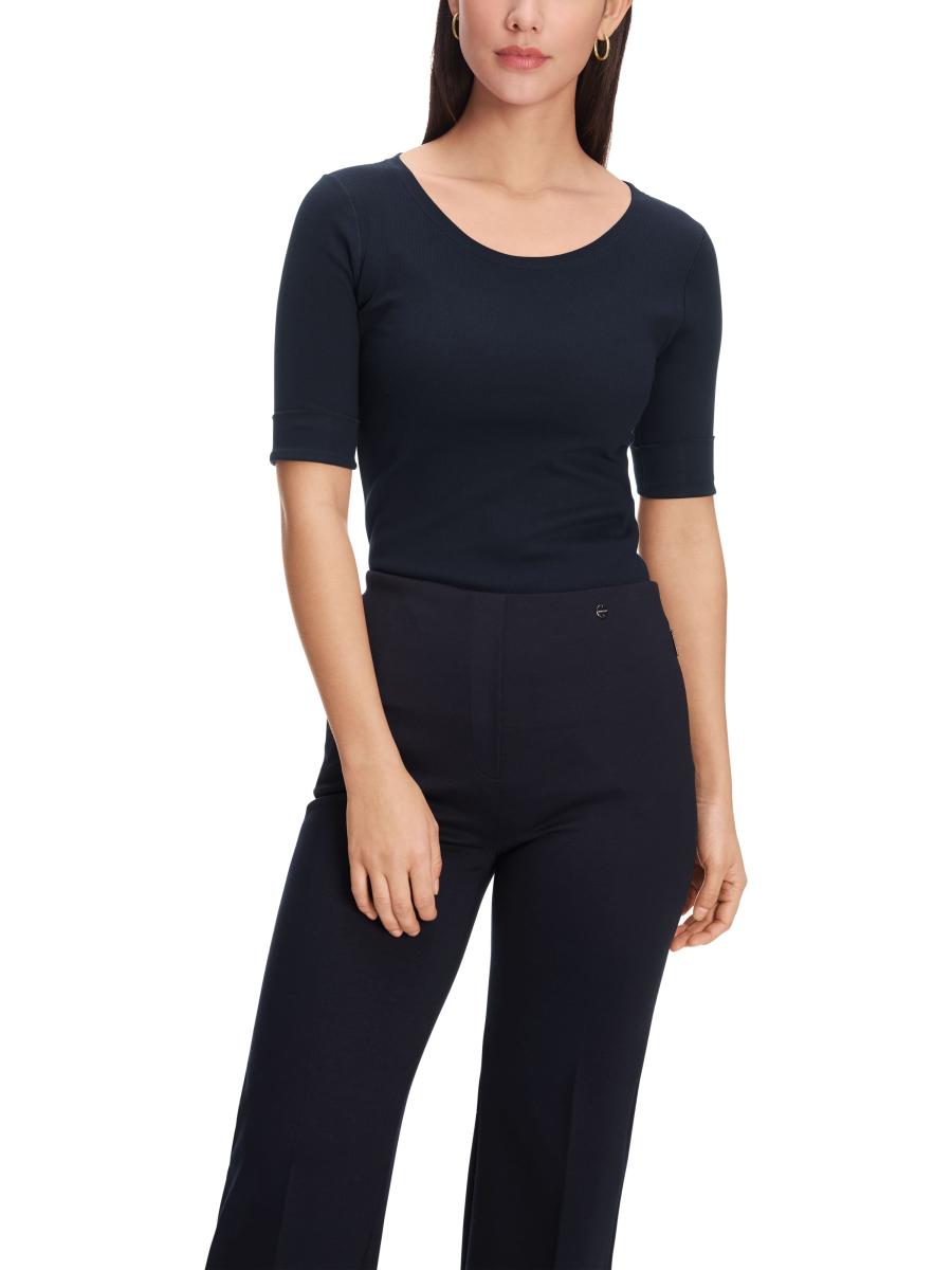 Damen Rundhals-Shirt mit halben Ärmeln