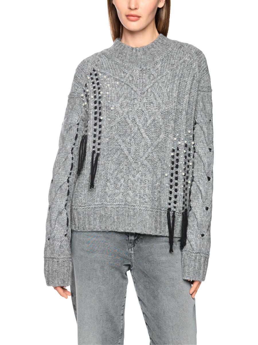 Damen Zopfstrick-Pullover