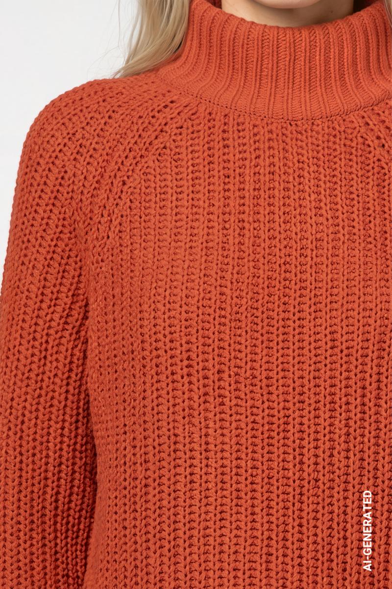 Damen Strickpullover mit Stehkragen