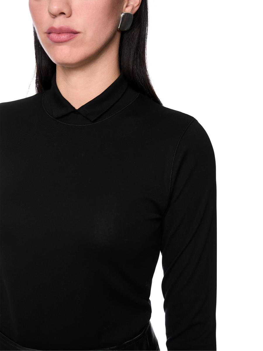 Damen Baumwoll-Longsleeve mit Stehkragen