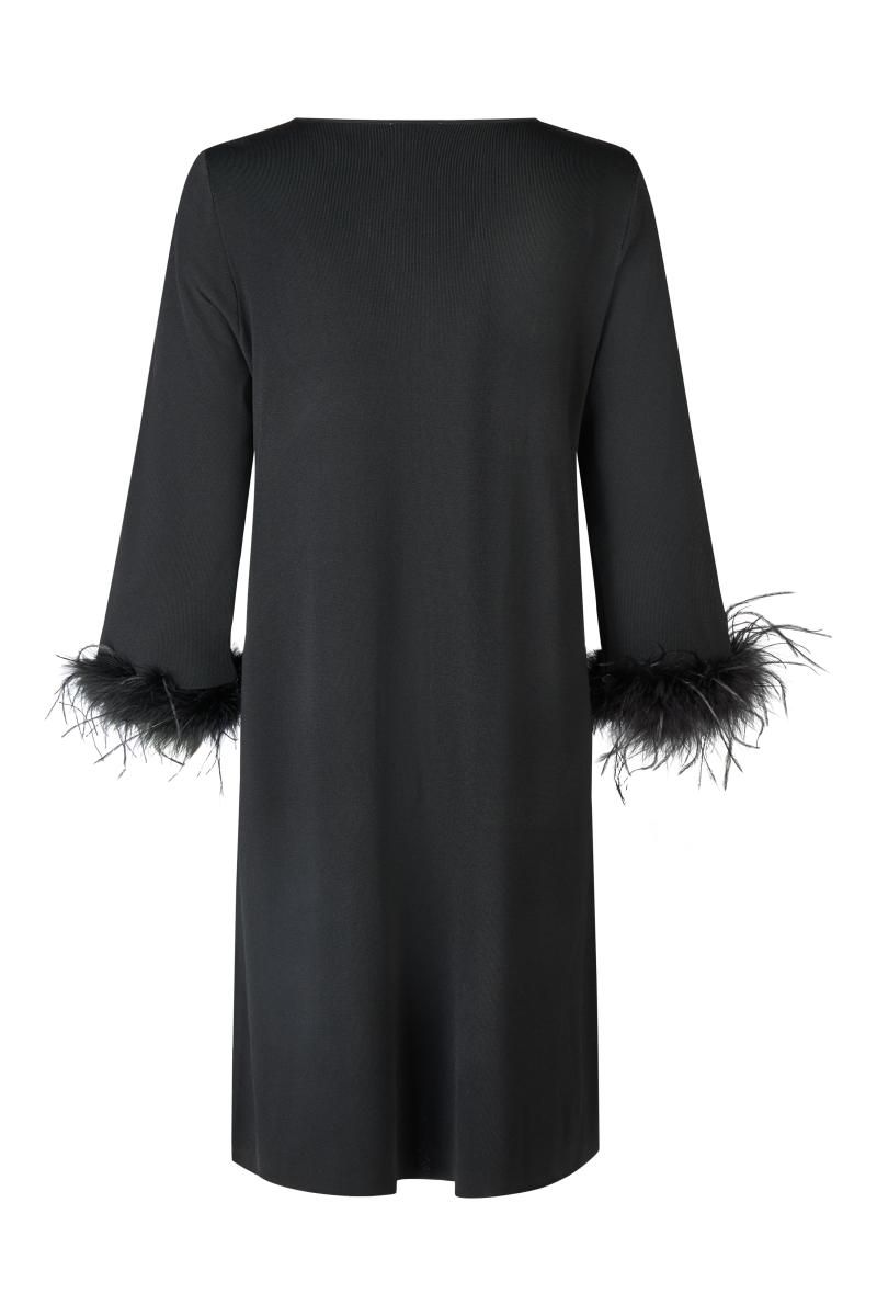 Kleid mit Kunstfell-Details