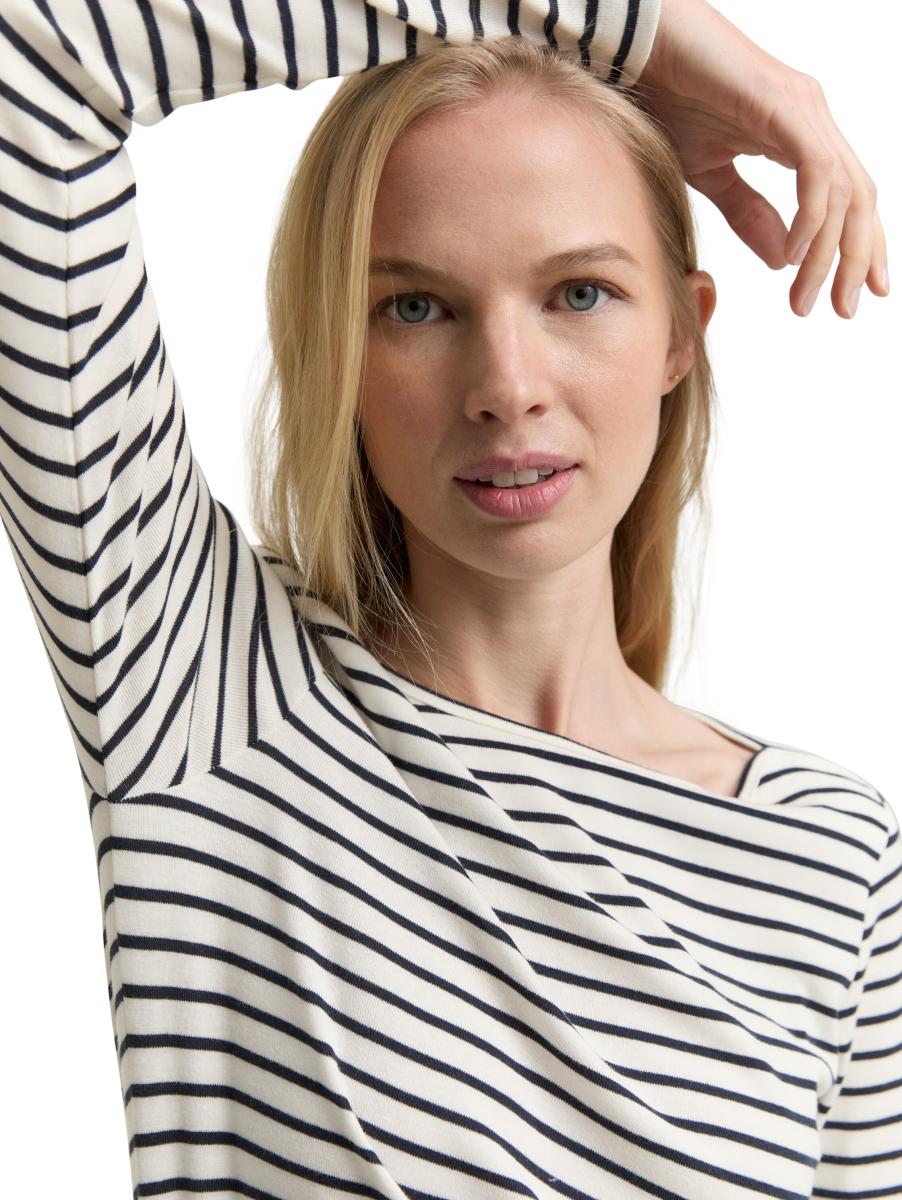 Damen Langarmshirt mit Streifenmuster