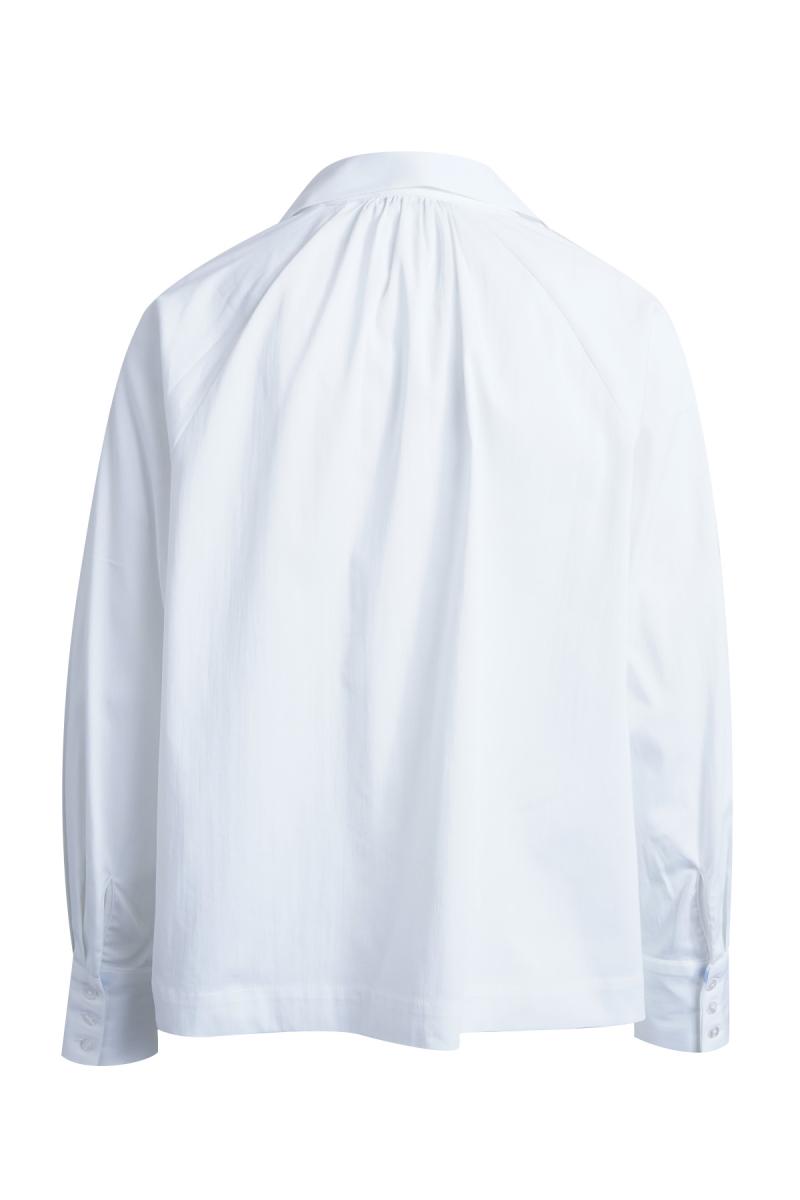 Raglanbluse mit Schalkragen