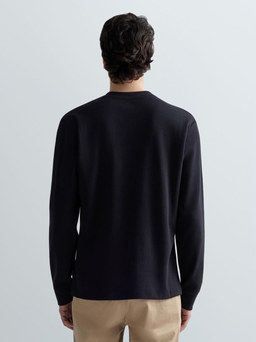 Herren Langarmshirt mit Struktur