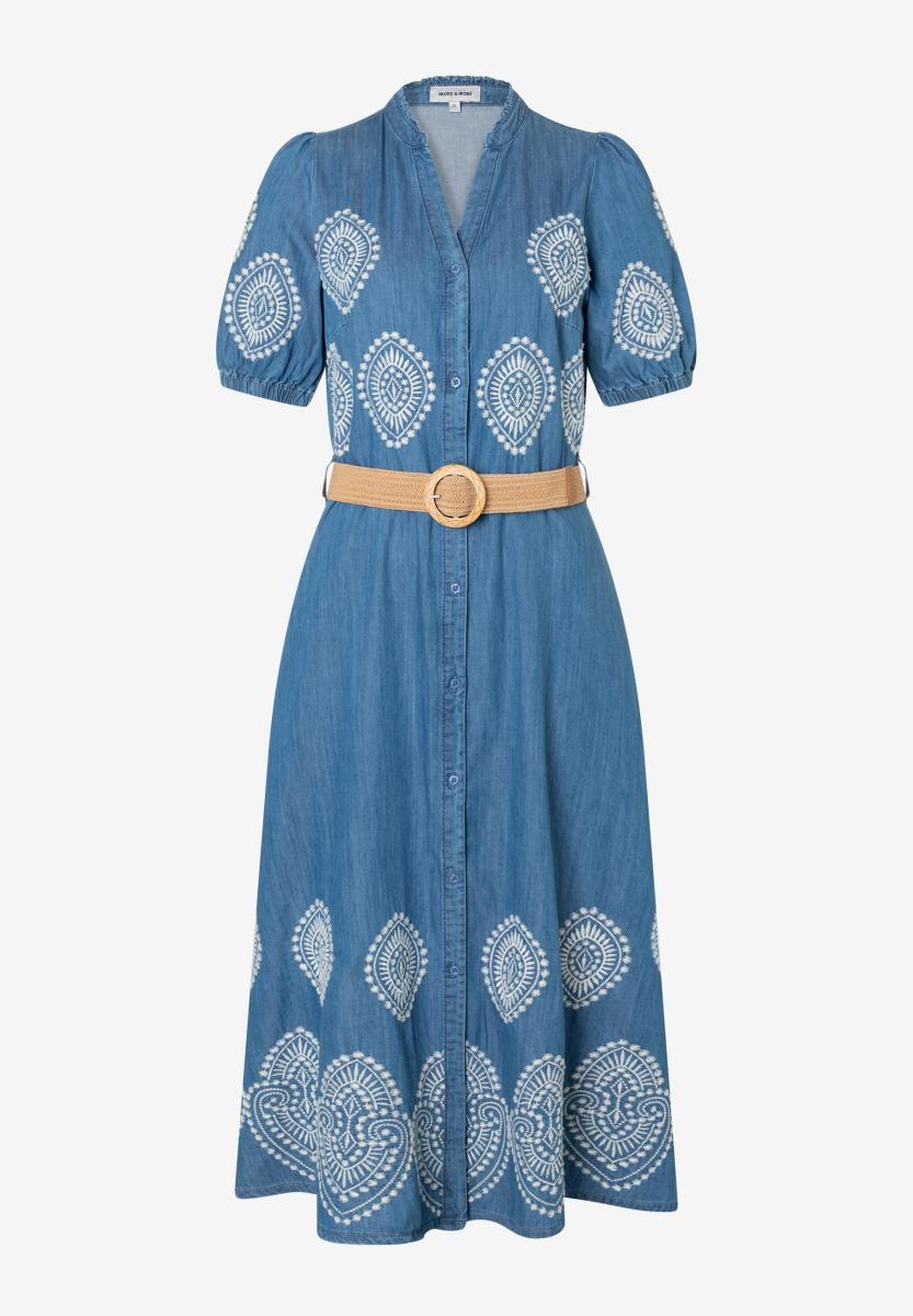 Jeanskleid mit Stickereien