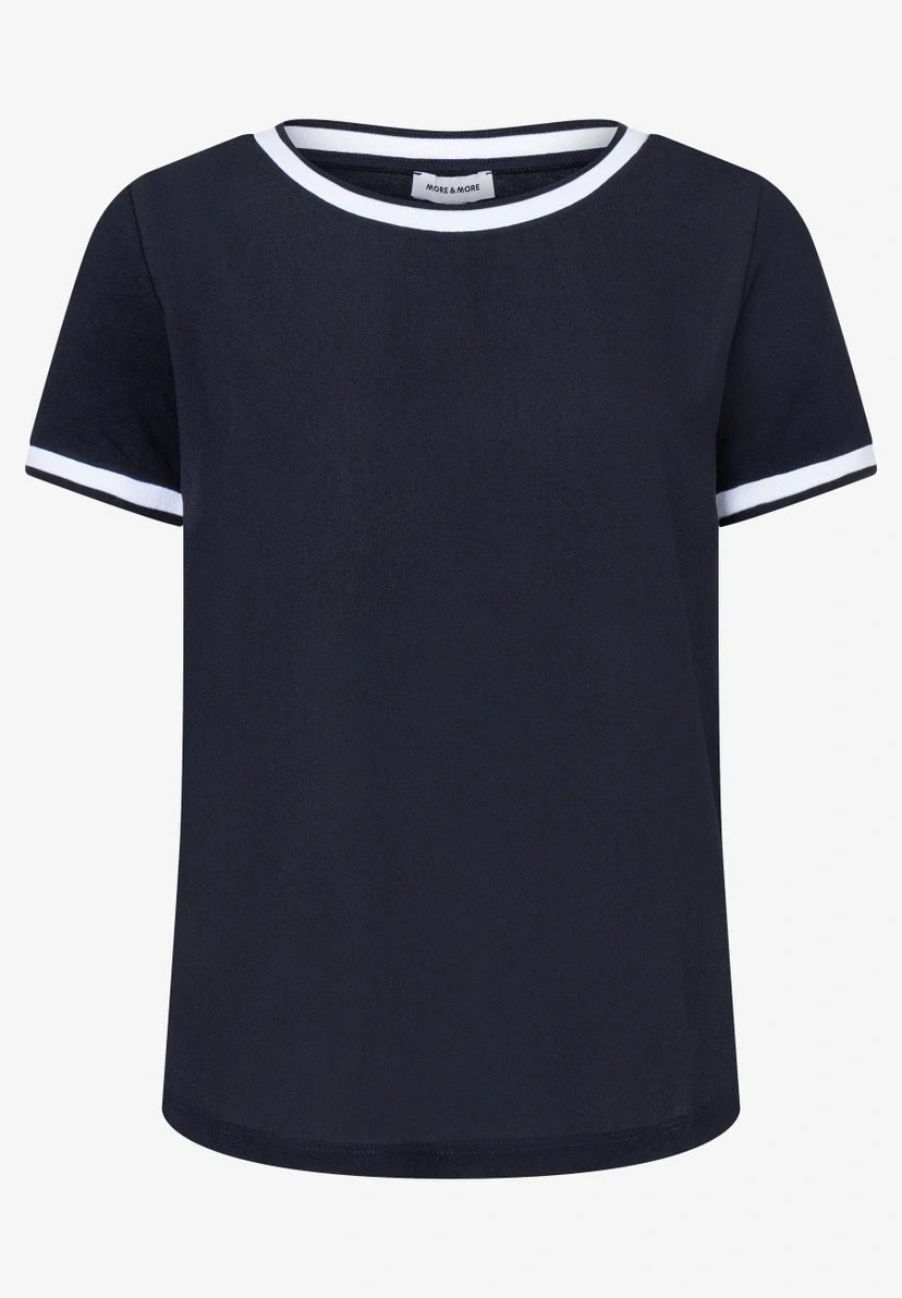 Blusenshirt mit Kontrastabschlüssen
