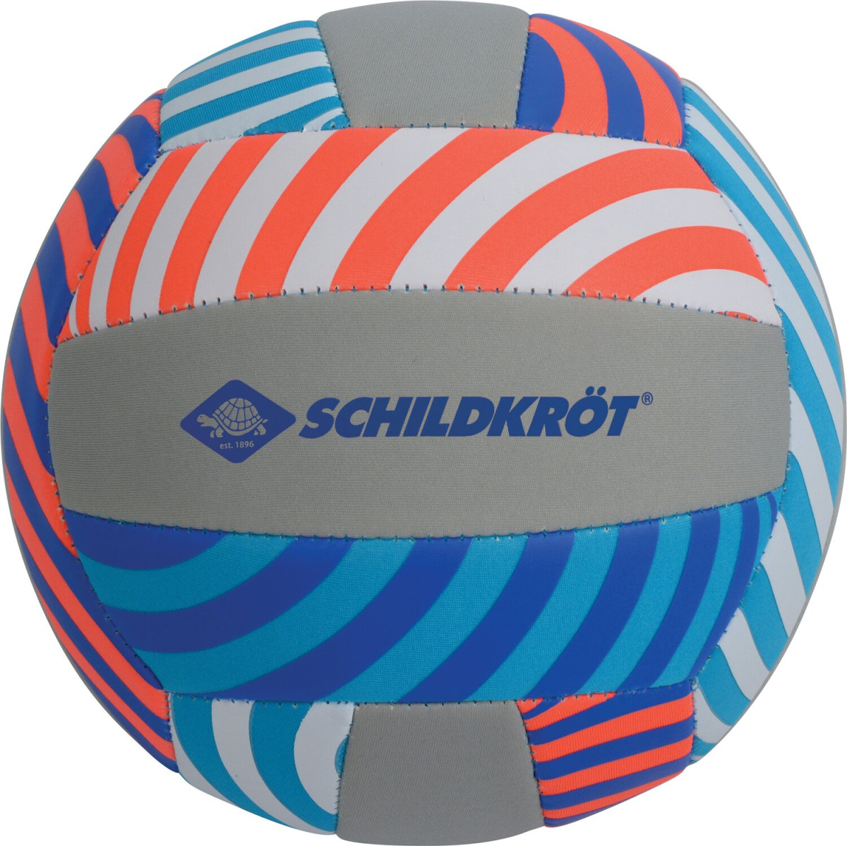 SCHILDKRÖT Ball Schildkröt Neopren Beachvolleyball, Größe 5, Ø 21 cm, normale Größe, farblich sortiert, griffige textile Oberfläche, salzwasserfest, ideal für Strand & Garten, 970285