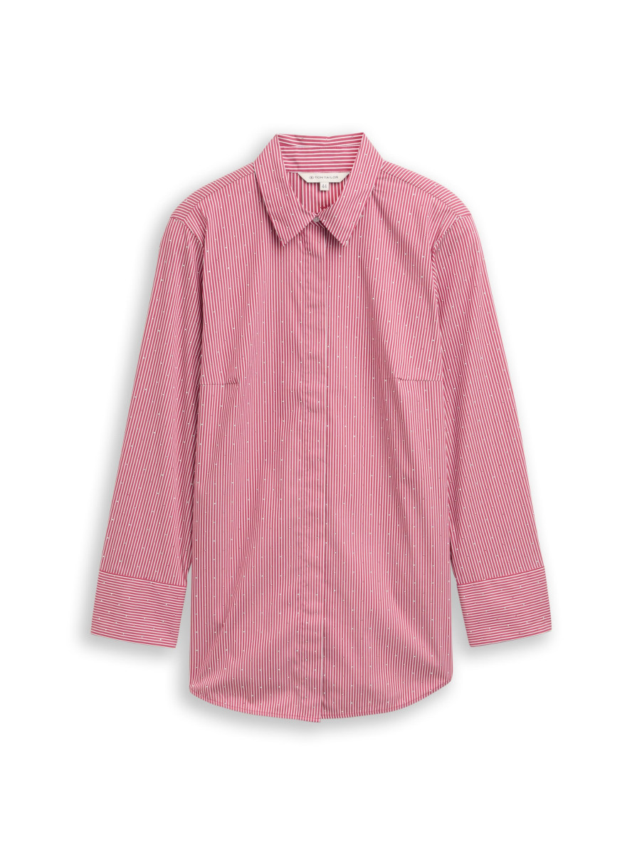 Curvy Bluse mit Strasssteinen