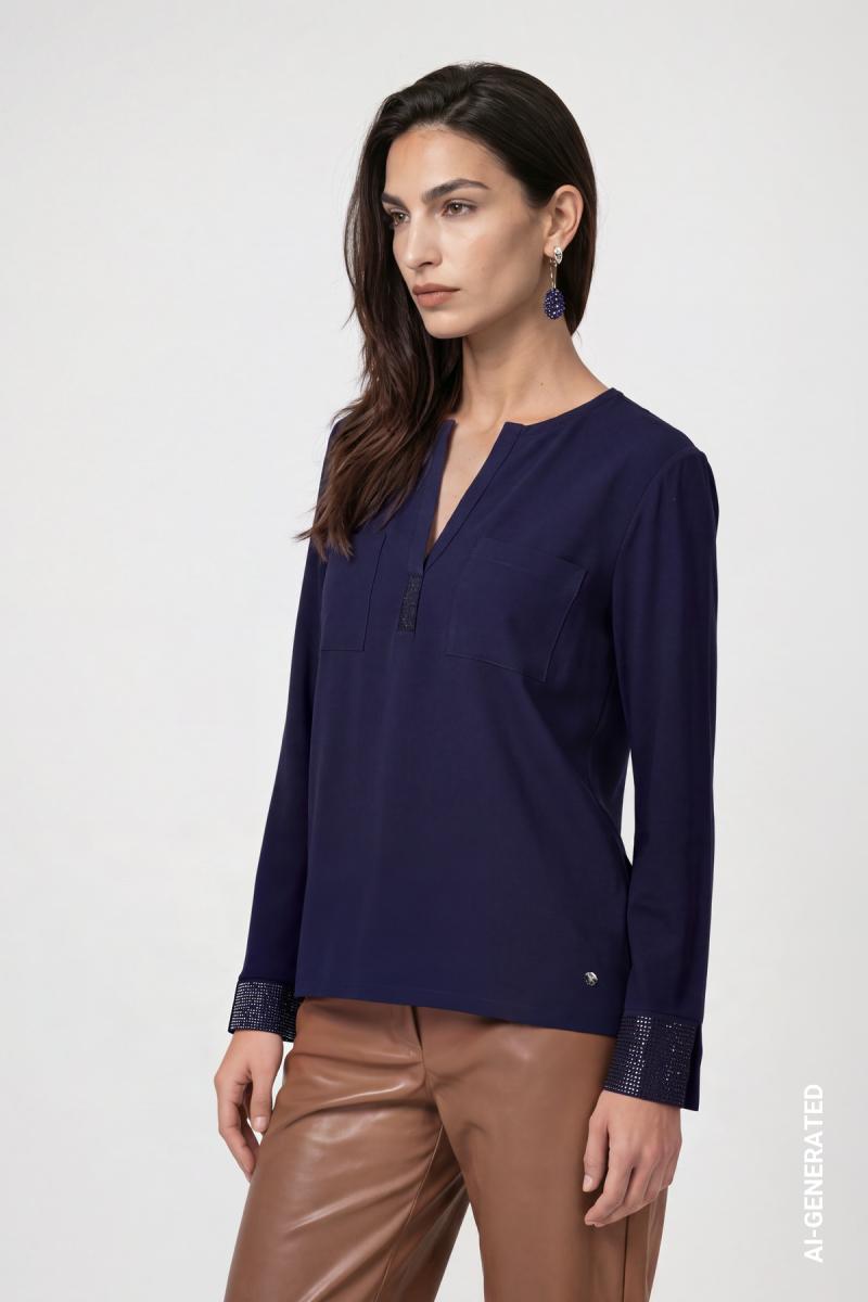 Shirtbluse Mit Strasssteinen